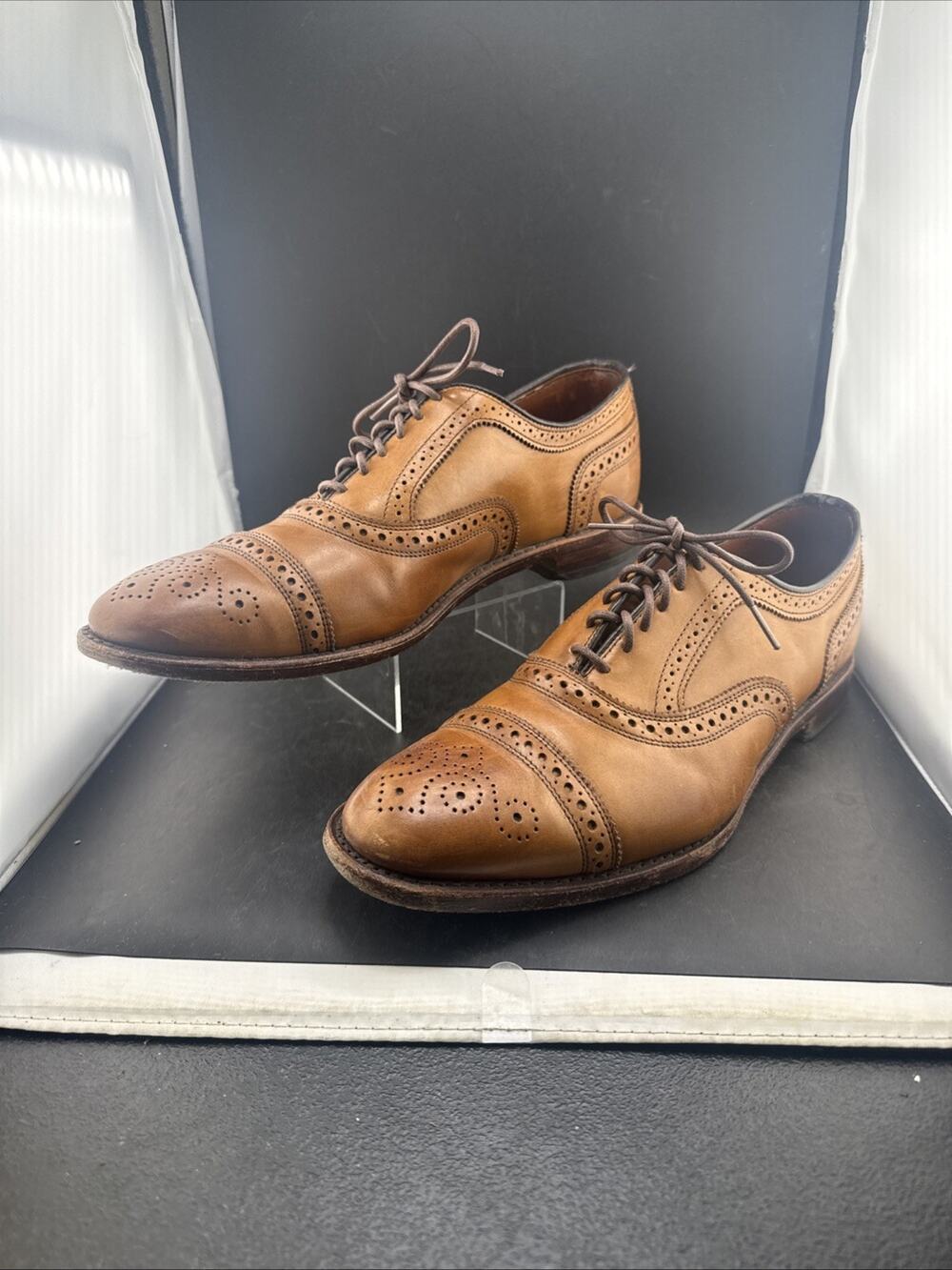 Allen Edmonds Strand 1635 Walnut Leather Cap Toe Oxfords Brogue Mens 11 D